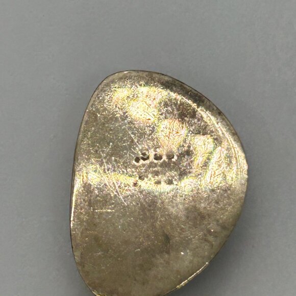 Vintage Sterling Silver Larimar Pendant Earring Set 925 Blue Pectolite Cabochon - Picture 3 of 11